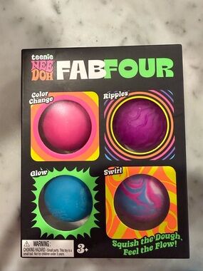 Fab Four Kids Squish Needoh Toy - Pink, Purple, Blue, Multicolor